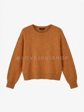 Sweater | Fore Collection Camel Tan Crewneck Knit Pullover Classic | Heirloom L